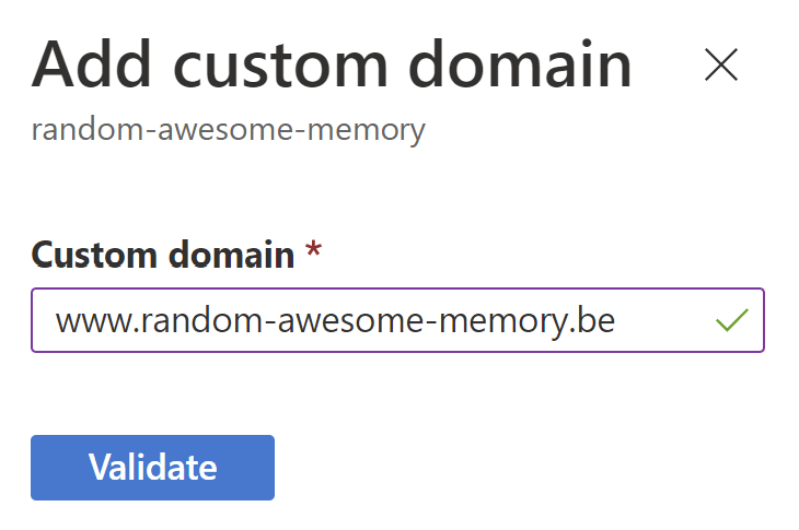 random-awesome-memory - Map a custom domain to your App Service